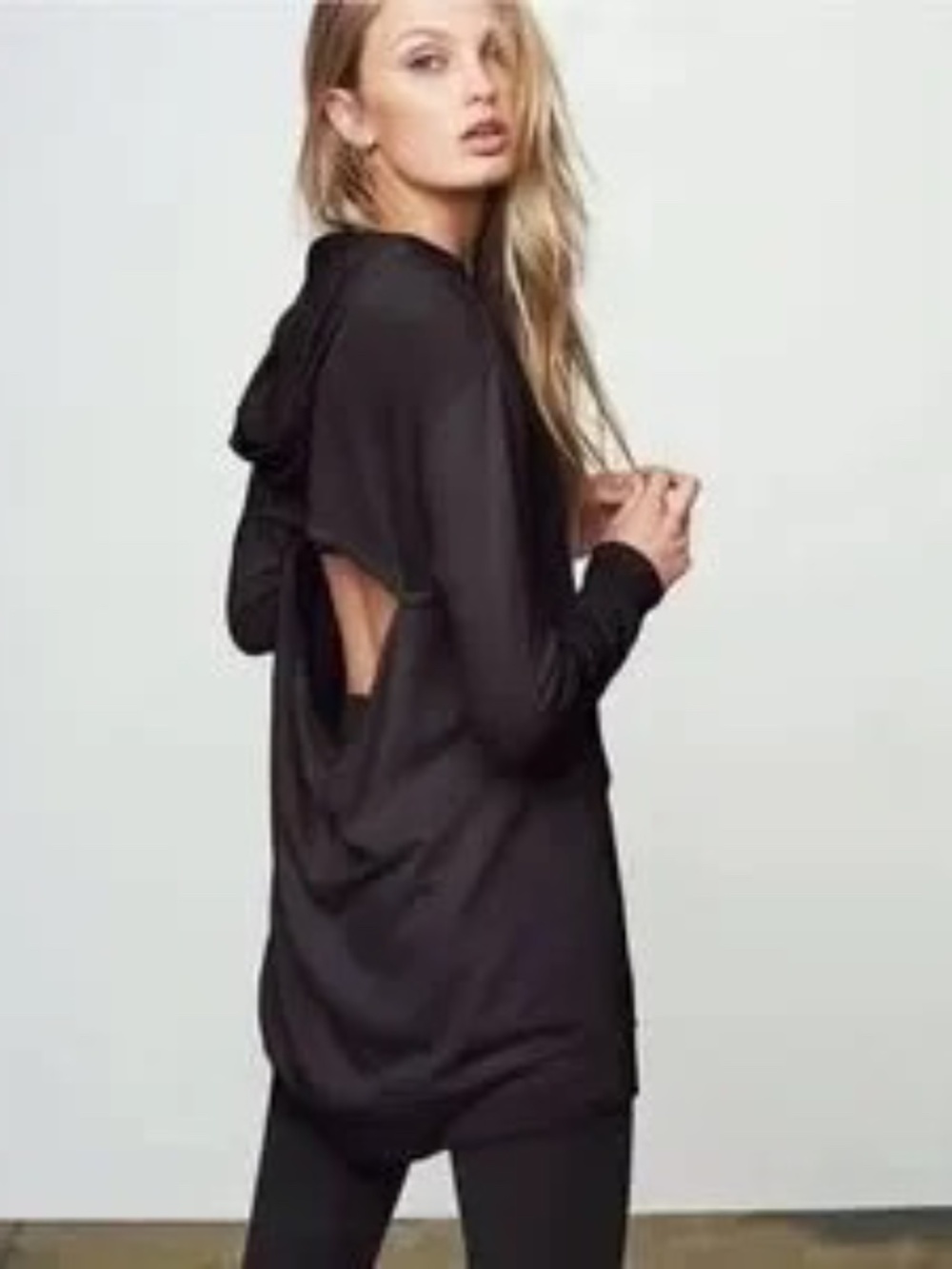 Victoria's Secret Sport Collection Open Back Hooded Sweatshirt Tunic Top XS